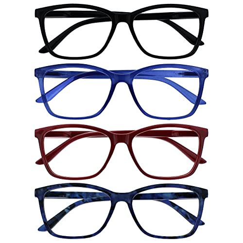The Reading Glasses Company Grande Uomo Nero Blu Marrone Rosso Lettori Valore 4 Pacco Cerniere Molla Rrrr51-13Z3T +3,50 - 88 Gr