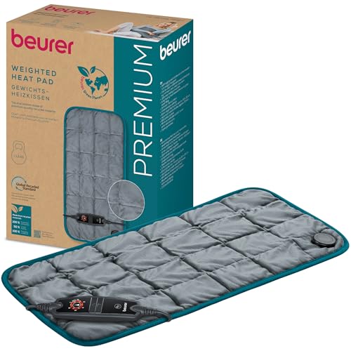 Beurer Hk 145 Cosy Weight Green Planet - Cuscino Riscaldante Con Imbottitura In Perle Di Vetro, Materiale Morbido Realizzato Con Materiali Riciclati,