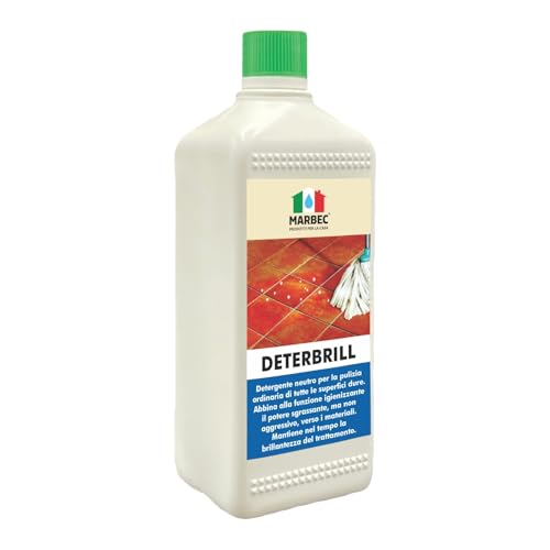 Marbec Deterbrill 1Lt Detergente Neutro Concentrato Non Aggressivo Specifico Per La Pulizia Dei Pavimenti In Cotto E Pietre Trattati A Cera.