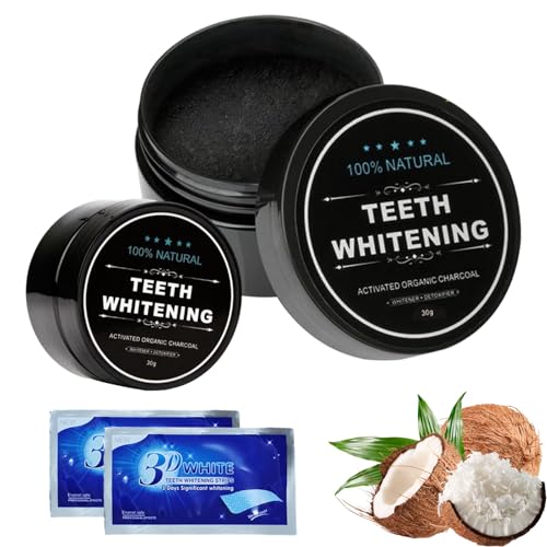 2 Pezzi Sbiancante Denti Professionale Teeth Whitening Smacchia Denti Sbiancante Per Denti Polvere Sbiancante Per Denti Al Carbone Attivo Per Cure Den