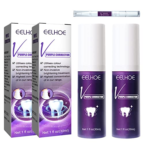 Purple Colour Corrector Serum 3 Pcs Colour Corrector Dentifricio Viola Pasta Sbiancante Denti Professionale Foam Dentifricio Correttore Di Toothpaste