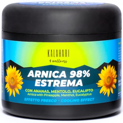 Kalahari Arnica 98% Gel – Estrema Ed Extra Forte Potenziata Con Estratto Di Ananas - Azione Intensa Per Massaggi A Muscoli E Articolazioni – Effetto F