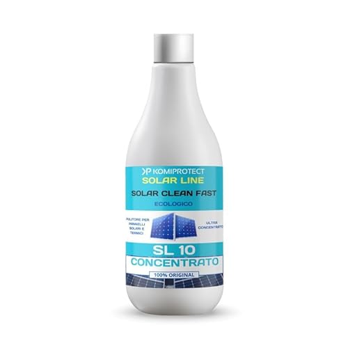 Komiprotect® Sl10 Solar Clean Fast Detergente Per Pannelli Solari Concentrato, Pulitore Per Pannelli Fotovoltaici E Termici, Migliora La Resa Energeti
