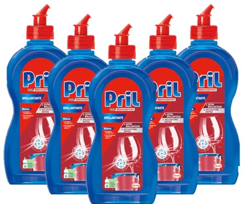 Pril Brillantante Per Lavastoviglie - 5 Confezioni Da 500 Ml, Liquido