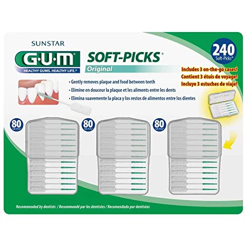 Soft-Picks Include 3 Convenient Travel Cases 240 Picks By Healthy Gums, Healthy Life