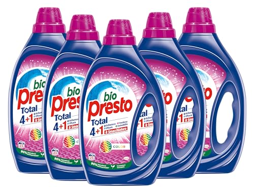 Bio Presto Liquido Color Detersivo Lavatrice Liquido, Nuova Formula Con Smacchiatore, 6 Confezioni Da 35 Lavaggi, Totale 210 Lavaggi
