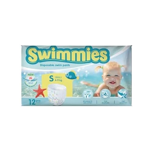 Swimmies Pannolini Costume Per Mare E Piscina Tg. S 4/9 Kg Da 12 Pz