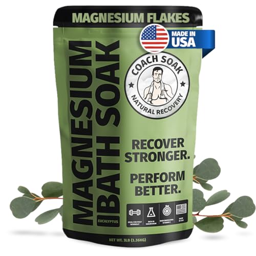 Coach Soak: Bagno Ammollo Di Recupero – Scaglie Di Magnesio Naturale Ringiovanente Post Allenamento -Assorbe Più Velocemente Dei Sali Di Epsom Per L'A