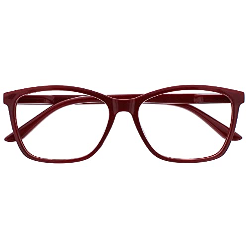 The Reading Glasses Company Rosso Scuro Marrone Lettori Grande Stile Designer Uomo Cerniere Molla R51-Z +3,00 - 50 Gr