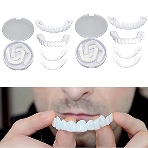2 Paia Denti Finti,Faccette Dentali,Protesi Dentale,Denti Finti Da Applicare Da Soli,Lmpiallacciature Istantanee Denti Per Le Donne Degli Uomini Bad T