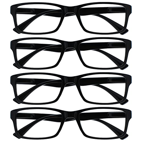 Opulize Nero Lettori Valore 4 Pacco Stile Designer Uomo Donna Rrrr92-1 +2,00-88 Gr