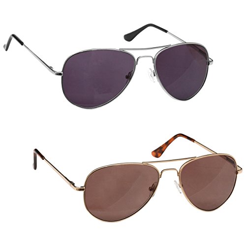 Opulize Argento E Oro Lettori Sole Valore 2 Pacco Uv400 Uomo Donna Ss8-89 +1,50-70 Gr