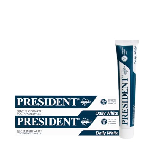 President Kit 2 Dentifricio White Ad Azione Sbiancante, Antiplacca, Antitartaro E Anti Ingiallimento Dei Denti. Rinfrescante Con Aroma Di Menta Piemon