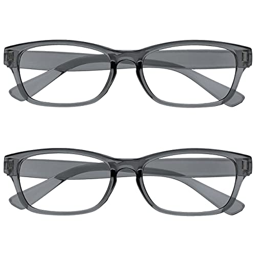 The Reading Glasses Company Grigio Lettori Valore 2 Pacco Uomo Donna Rr77-7 +3,00 - 58 Gr