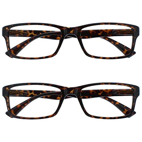 Opulize Marrone Tartaruga Lettori Valore 2 Pacco Stile Designer Uomo Donna Rr92-2 +1,50-58 Gr