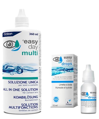 Easy Day Multi Soluzione Unica Per Lenti A Contatto 360 Ml + Easy Day Drops 15 Ml