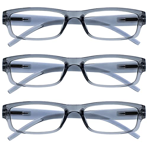 Opulize Grigio Leggero Comodo Lettori Valore 3 Pacco Stile Designer Uomo Donna Uvr3Pk032Gr +2,00-88 Gr