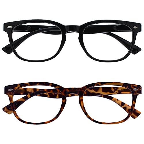 Opulize Nero E Marrone Tartaruga Lettori Valore 2 Pacco Stile Gregory Peck Uomo Donna Rr14-12T +1,50-58 Gr