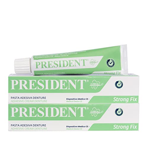 President Kit 2 Pezzi Di Pasta Adesiva Denture. Fissaggio Forte Della Dentiera, Presa Rapida, Adesione Duratura. Evita Le Infiltrazioni Di Cibo, Infia