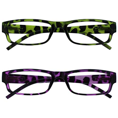Opulize Verde E Viola Tartaruga Leggero Lettori Valore 2 Pacco Uomo Donna Rr32-65 +1,50-58 Gr