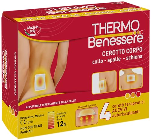 Cerotto Caldo Corpo - Ideale Per Dolori Muscolari E Articolari - Dolori Collo - Spalle Schiena – Calore Fino A 12 Ore - Formato: 4 Cerotti Corpo - The