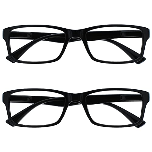 Opulize Nero Lettori Valore 2 Pacco Uomo Donna Uvr2092Bk +3,00-70 Gr