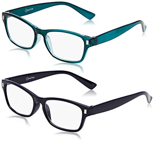 The Reading Glasses Company Blu Scuro Acquamarina Lettori Valore 2 Pacco Uomo Donna Rr77-3Q +2,50 - 58 Gr