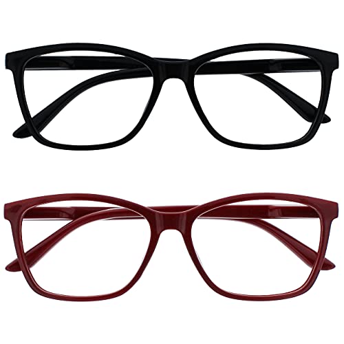 The Reading Glasses Company Nero Rosso Scuro Marrone Lettori 2 Pacco Grande Stile Designer Uomo Cerniere Molla Rr51-1Z +3,50 - 58 Gr