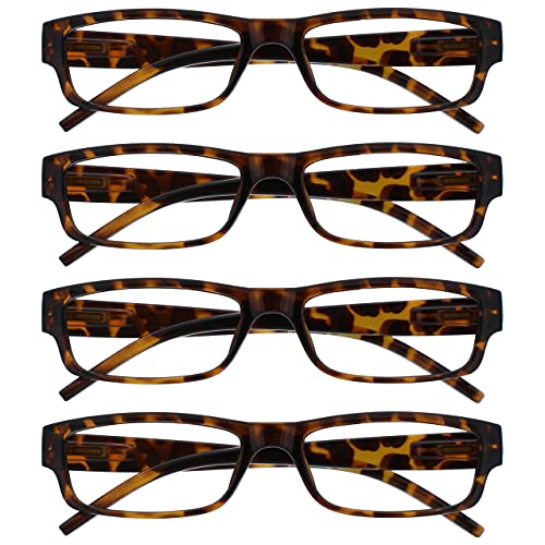 The Reading Glasses Company Marrone Tartaruga Leggero Comodo Lettori Valore 4 Pacco Stile Designer Uomo Donna Uvr4Pk032Br +2,50 - 88 Gr