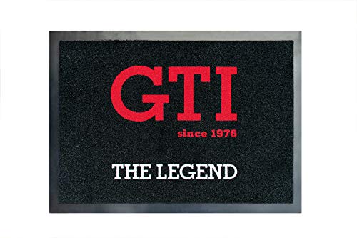 Collezione Brisa Vw - Volkswagen Zerbino Vintage Antiscivolo E Assorbente, Per Ingresso, Da Interno/Esterno, Gti Design (The Legend/Nero/70X50Cm)