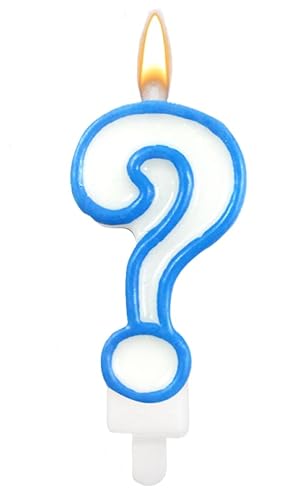 Wooparty Candelina Punto Interrogativo Azzurro 8.5Cm
