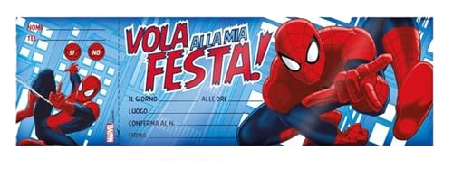 Wooparty Biglietti Inviti Compleanno Spiderman 10Pz