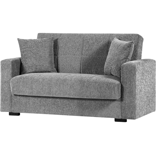 Iperbriko Divano 2 Posti Con Cassettone Nora Young Light Gray