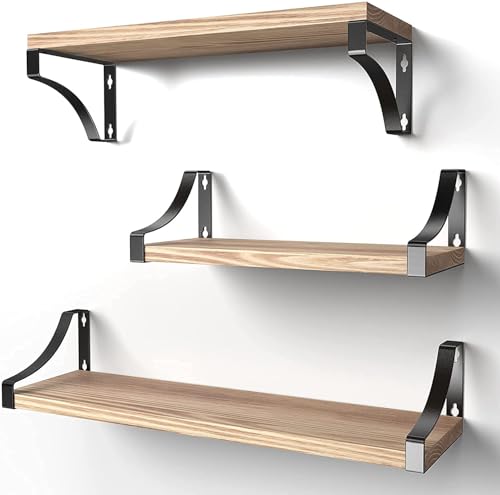 Pipishell Mensole Da Muro, Set Di 3 Mensola Da Parete In Legno, Profondità Mensola Da Muro, Lunghezza 42/36/29 Cm Per Camera Da Letto, Soggiorno, Cuci