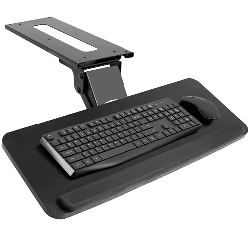 Vivo Adjustable Computer Keyboard & Mouse Platform Tray Ergonomic Under Table Desk Mount Drawer Underdesk Shelf (Mount-Kb03B)…