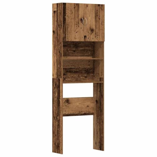 Vidaxl Mobile Lavatrice Legno Antico 64X24X190 Cm In Legno Multistrato, Mobiletto Per Lavatrice, Armadio Lavanderia, Mobiletto Per Il Bagno