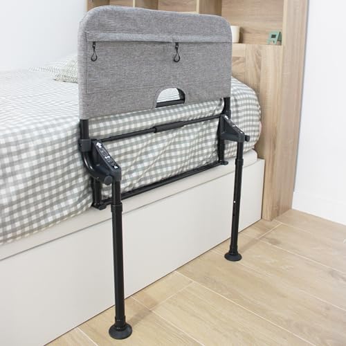 Kmina - Sponde Letto Anziani Anticaduta Abatible Con Piedi (Altezza Letto De 29 À 50 Cm), Ringhiera Letto Regolabile, Sponda Letto Disabili, Barriera