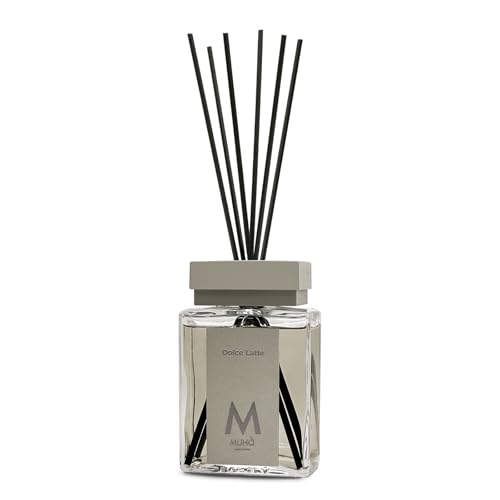 Muha' | Profumatore Per Ambiente Perfume Diffuser, Fragranza Dolce Latte, Diffusore Ambiente Con Bastoncini, Formato Da 200 Ml