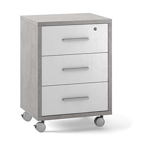 Sarmog Double Cassettiera 3Cass. 51X41X71 Dd733, Legno Ingegnerizzato, Bianco