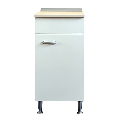 Yellowshop. Base Mobile 1 Anta Apertura Dx O Sx Colore Bianco Cm L40Xp50Xh84 Serie Basic (Versione Dx)