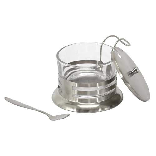 Home Deco Factory Ka4772 Distributore Parmesan 18,5 Cl Art De La Table Tavola Accessorio Di Servizio, Vetro, Grigio Acciaio Inox E Trasparente