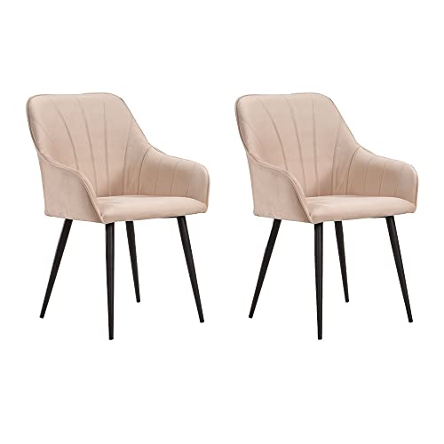 Soof&Tess Ferrara Sedia Da Pranzo, Metallo, Beige, Taglia Unica, 2 Unità