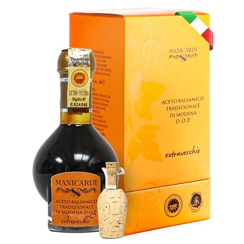 Manicardi Aceto Balsamico Tradizionale Di Modena Dop Extravecchio - Aceto Balsamico Invecchiato 25 Anni Perfetto Per Snack, Pasta, Verdure, Condimenti