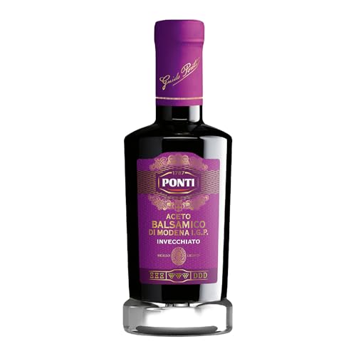 Ponti, Aceto Balsamico Di Modena I.G.P. Invecchiato 3 Anni, Aceto Balsamico Per Condimento, Ideale Per Accompagnare Ogni Piatto A Ogni Piatto, 100% Ma