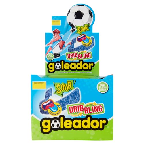 Goleador Dribbling Blu, Caramelle Gommose, Gusto Lampone Frizzante, Sour, Confezione Da 144 Belts, Per Una Vera Esplosione Di Gusto E Divertimento