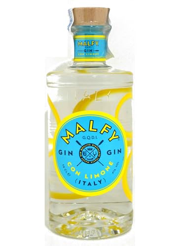 Malfy Gin Limone, Premium Gin Italiano Agrumato E Intenso, Infuso Di 9 Botaniche Con Infusione Di Limoni Della Sicilia, Vol 41%, 70Cl