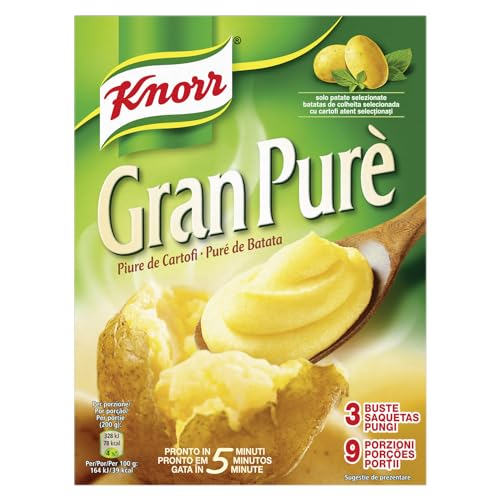 Knorr Gran Purè, Piatti Pronti Knorr Con Patate Da Agricoltura Sostenibile, Senza Coloranti, Senza Conservanti E Senza Glutine, Confezione Da 750Ml