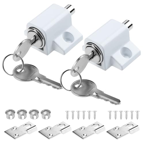 Set Di 2 Serratura Di Sicurezza Per Porte Scorrevoli Per Veranda, Chiavistello Di Sicurezza / Fermo Per Porte O Finestre