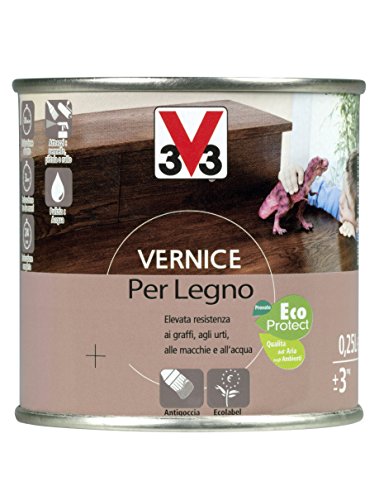 V33 Vernice Per Decorare E Valorizzare I Rivestimenti Interni In Legno, Resa 12Mq / L Circa Wenge 250 Ml