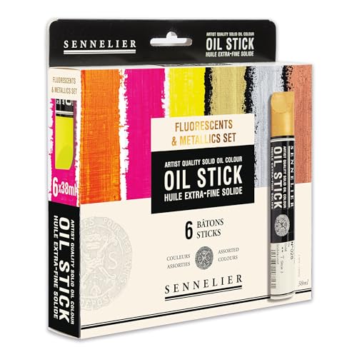Sennelier Set Di 6 Bastoncini Di Olio Fluorescenti E Metallizzati N130123.01